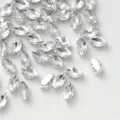 Clear marquise crystal rhinestones with metal claw settings, perfect for DIY crafts and apparel. - 50 Pieces/Pack / 6x12mm Marquise Silver Base Clear Crystal