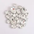 Mixed glass crystal claw rhinestones for DIY clothing accessories, sewing wedding decor. - 01 White