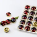 12mm runder Farbverlauf Kristall Strassstein mit Metallkralle für DIY Schmuckherstellung. - 10 Stück/Packung / Farbverlauf