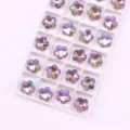 Purple crystal flower pendant charm, single hole DIY glass beads for jewelry making. - 14mm Plum Blossom - 12 Pcs/Pack / 08 Phantom Purple