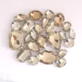 Mixed crystal claw rhinestones for DIY clothing accessories, bridal dress sewing embellishments. - Coffee