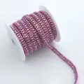 Πολύχρωμη αλυσίδα νυχιών στρας AB 3 σειρών DIY αξεσουάρ κοσμημάτων λαμπερή αλυσίδα. - Πορφυρό Κόκκινο AB
