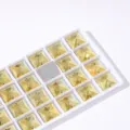 Gouden vierkante kristalglas strass stenen variant, perfect voor kleding en DIY handwerk. - Vierkant / 16mm, 24 Stuks/Pakket / Goud