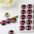 12mm Farbverlauf Turmalin Kristall Strass mit Silberkralle für DIY Schmuck Schuhe. - 10 Stück/Packung / Farbverlauf Turmalin