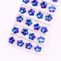 Blue crystal flower pendant glass bead rhinestone DIY jewelry accessories clothing charm component - 03 Blue-Purple