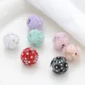 Colorful resin rhinestone spherical beads for DIY jewelry making, earrings, and craft charms. - Multicolor