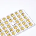 Gele kristal strass steentjes plat achterkant om te naaien DIY kleding accessoires. - Rond / 12mm, 40 Stuks/Pakket / Goud