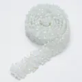 Detailed view of the sparkling white iridescent resin rhinestone trim, showing exquisite lace texture. - 1.2CM Width 1 Yard/90cm/Pack / Jelly White AB Flatback Rhinestones (19)