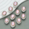 Cuentas ovaladas de diamantes de imitación rosa para joyería artesanal y accesorios - 24mm*18mm / 03 Circonita rosa claro