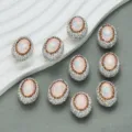 Abalorios Ovalados Estras Rosa Accesorios DIY para Cadenas de Bolso y Creacion de Joyas - 24mm*18mm / 04 Circonita rojo rosado