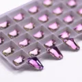 Pink axe shape glass sew-on rhinestones crystal DIY clothing dress luggage accessories variant - Light Purple Rose Red