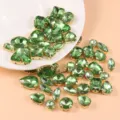 Green crystal glass rhinestones mixed shapes sewing DIY wedding dress garment accessories - Light Green