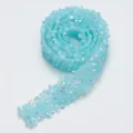 Blue rhinestone ribbon trim for DIY crafts clothing shoes bags sparkling crystal chain - Jelly Lake Blue AB Flatback Rhinestones (25)