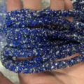 Tubo di strass in resina blu da 6 mm corda flessibile cava accessorio fai da te - 07 Blu Scuro
