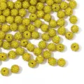 10mm estrass arcilla shamballa cuentas cristal pave espaciador para hacer joyas DIY - 8 mm, 5 filas, 50 uds./paquete, diámetro de orificio 2 mm / 05 Amarillo limón