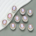 DIY cuentas de estrás ovaladas rosa cristal abalorio accesorios joyería hechos mano - 24mm*18mm / 05 Circonita violeta claro