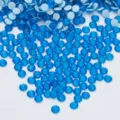 Estrases azules de espalda plana para manualidades de ropa y decoración de vestidos de novia. - SS6 (14400 unidades) 1,9-2,0 mm / 129 Azul Oscuro Fluorescente