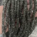 Tubo strass resina 6mm corda cava brillante accessorio DIY flessibile lucido artigianato - 08 Nero fucile