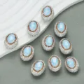 Cuentas ovales de arcilla con diamantes de imitación accesorios DIY cristal brillante - 24mm*18mm / 06 Circonita azul claro