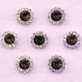 Double layer sunflower rhinestone buttons crystal flower craft for DIY hair accessories - 16 Transparent Grey