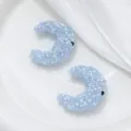 Blue crescent rhinestone diy jewelry accessory, sparkling AB crystal beads charm for bag chain. - Fantasy Blue