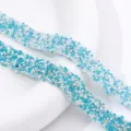 Close-up of blue and silver resin rhinestone crystal trim strip for handmade DIY crafts. - Deep Lake Blue (28)