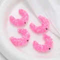 Pink crescent rhinestone charms DIY jewelry accessories for stylish bag chains and handmade crafts - Rose Red