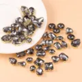 Mixed crystal glass rhinestones with gold settings for DIY sewing crafts and dress accessories. - Gray