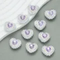 Herz Strass Perlen Knöpfe für DIY Handwerk Zubehör, glänzender Kristall Anhänger Variante. - 20mm / Helllila Perlenherz