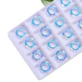 Round angel ring iridescent hollow nail art rhinestones, crystal glass DIY pendant accessories. - 10 Blue AB (Aurora)