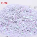 Iridescerende maan pailletten voor nail art en DIY ambachten, 51#AB glinsterende vlokken. - 10g/Pak / Kristal AB