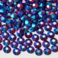 Purple glass flatback rhinestones for nail art DIY crafts sparkling aurora crystal gems - SS6 Approx. 1440 Pcs / 1.9-2.0mm / 41 Dark Purple AB