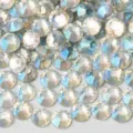 Glass flatback rhinestones for nail art DIY crafts sparkling AB color round crystal gems - SS4 Approx. 1440 pcs / 1.4-1.6mm / 77 Blue Moonlight