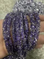Tube résine strass maille 6mm cristal violet cordon creux accessoire décoratif bricolage DIY - 01 Violet