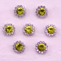 Sunflower rhinestone buttons, yellow crystal diamond flower core for DIY hair bows sewing craft - 04 Lemon Yellow