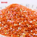 Oranje halve maan nagel pailletten glitter DIY knutsel accessoires groothandel kleine stukjes - 10g/Pak / AB oranjegeel