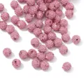 10mm Rosa Shamballa Strass Ton Perlen Doppelter Loch DIY Schmuck Armband Halskette Zubehoer - Hellrosa
