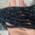 Tubo di strass in resina da 6 mm corda cava colorata AB cristallo accessori fai da te - 13 Nero AB