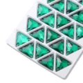 Strass triangolari verdi da cucire cristalli di vetro piatti per accessori di abbigliamento DIY - Verde Foro (Zircone Blu)