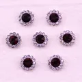 Sunflower rhinestone buttons, double-layer crystal diamond embellishments for DIY hair accessories crafts. - 03 Medium Purple