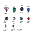 Colorful mixed crystal glass rhinestones with gold claw settings for DIY crafts and sewing. - Dark Mixed Colors