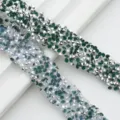 Rhinestone strip adhesive crystal diamond self adhesive trim for DIY shoes bags clothing accessories - 34 Dark Green