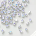 Teardrop crystal claw rhinestones for DIY crafts, clothing and phone case decorations. - 50 Pieces/Pack / 5x8 Teardrop Silver Base White Moonstone