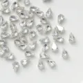 Transparent Drop-Shaped Crystal Rhinestones Sewing Claw Drill DIY Clothing Accessories - 50 Pieces/Pack / 6x10 Teardrop Silver Base White Rhinestones