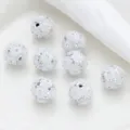 White resin rhinestone round beads DIY charm jewelry making accessories craft supply - White 4