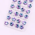 Crystal glass flower pendants DIY clothing accessories multi-color sparkling rhinestones - 01 Pink Purple