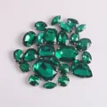 Strass de garra de cristal verde mixto para ropa de bricolaje, accesorios de gemas de vidrio. - 10 verde pavo real