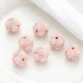 Perline rotonde in resina rosa con strass floreali per creazione gioielli fai da te e accessori. - Champagne