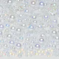 Mixed AB color flatback rhinestones and half round pearls set for DIY nail art and craft decor - Half Round Pearl Beads Mix (Pure White AB Series) - P