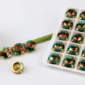12mm Runde Turmalin Kristall Strasssteine mit Goldkrallen, Farbverlauf DIY Schmuck Steine - 10 Stück/Packung / Gradient Mehrfarbig